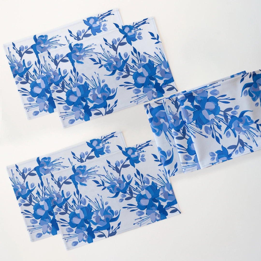 Blue Fuchsia Table Linen Set