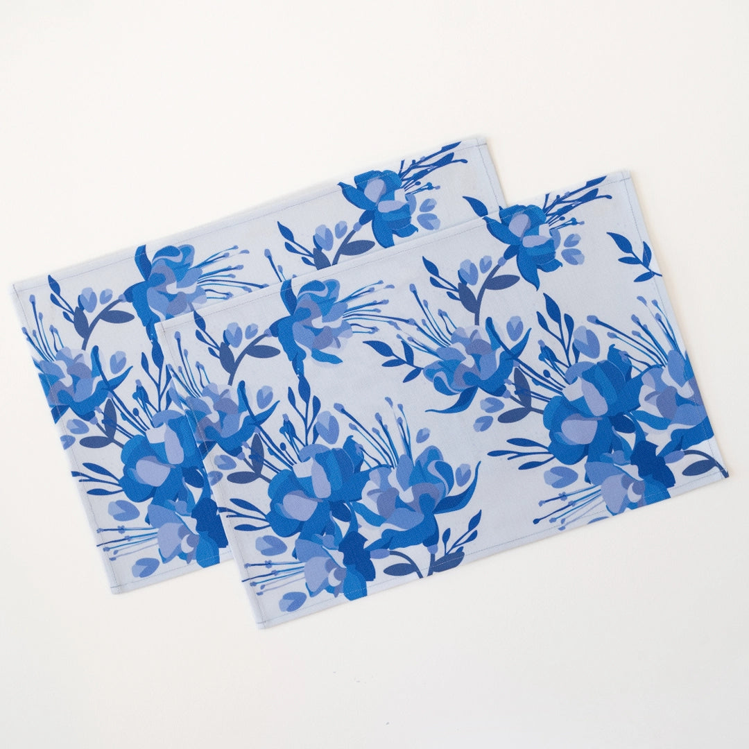 Blue Fuchsia Placemats Set of 2