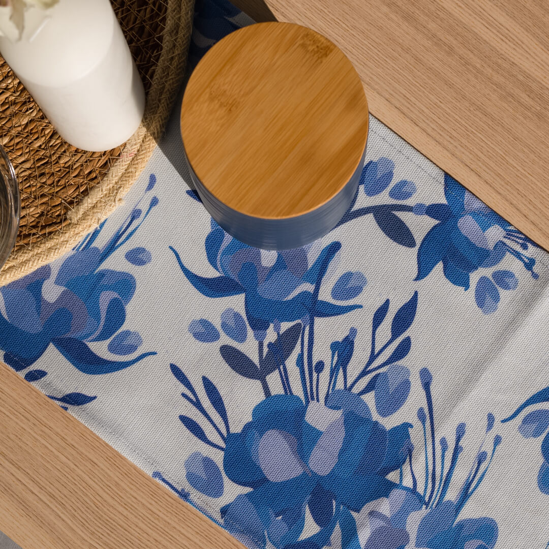 Blue Fuchsia Table Runner