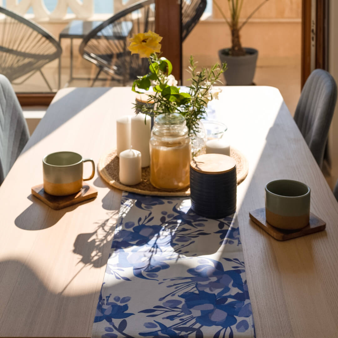 Blue Fuchsia Table Runner