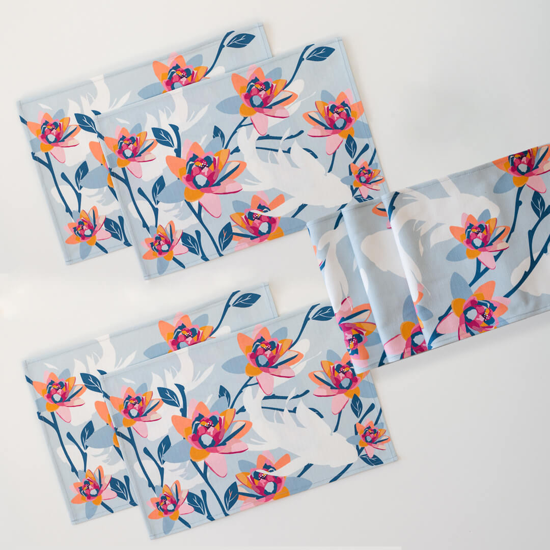 Koi Fantasy Table Linen Set by Alisa Textile.