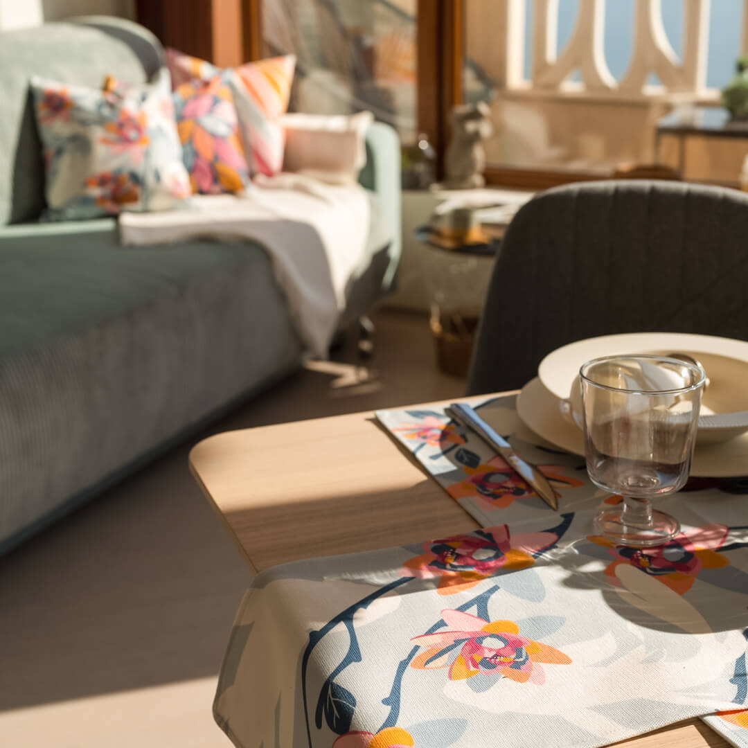 Koi Fantasy Table Linen Set by Alisa Textile.