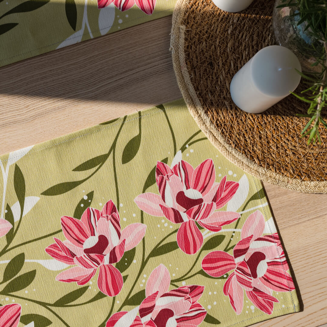 Morning Blush Placemats Set of 2 by Alisa Textile