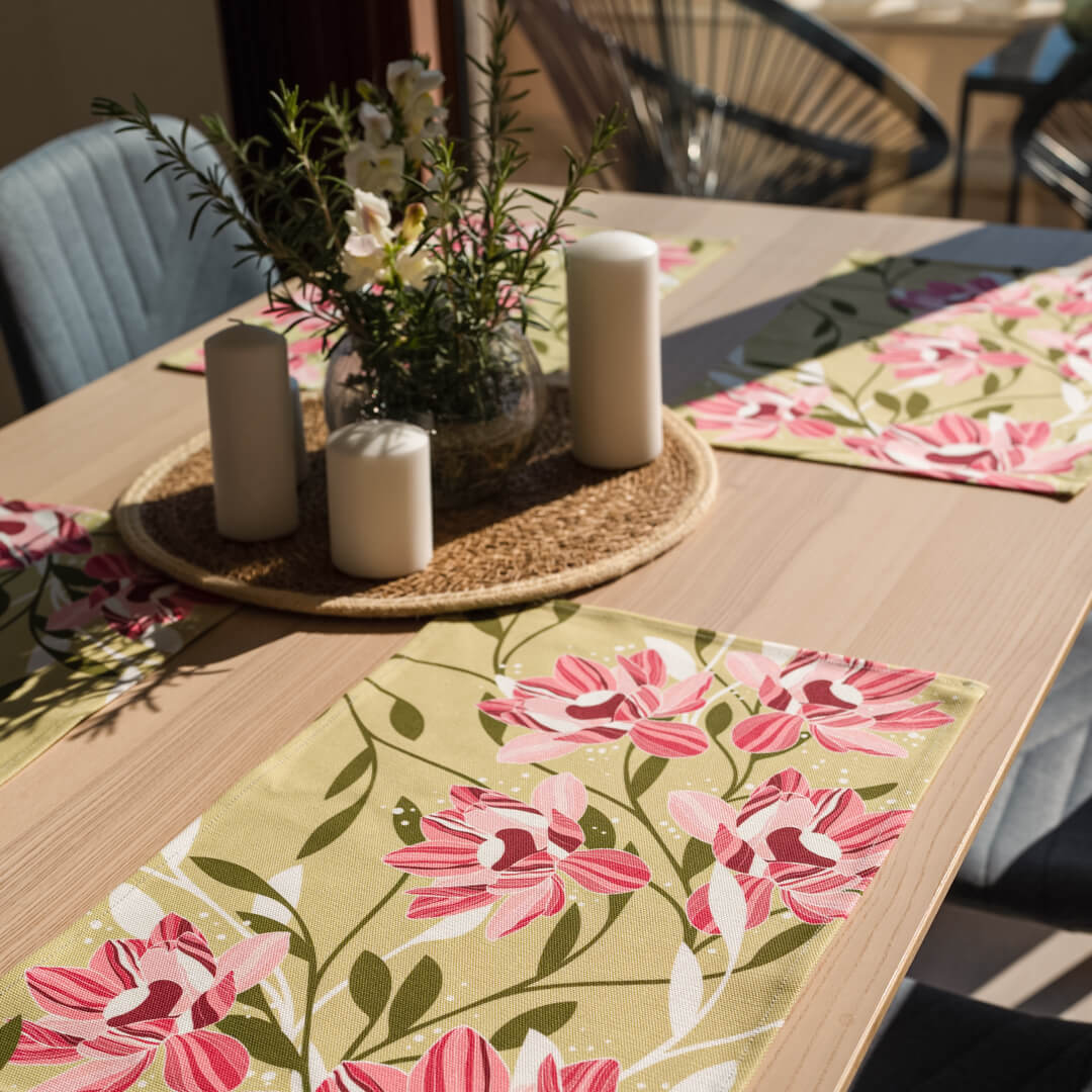 Morning Blush Placemats Set of 2 by Alisa Textile