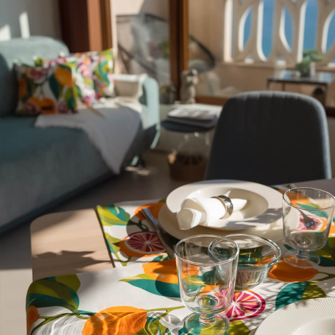 Pink Lemons Table Linen Set by Alisa Textile