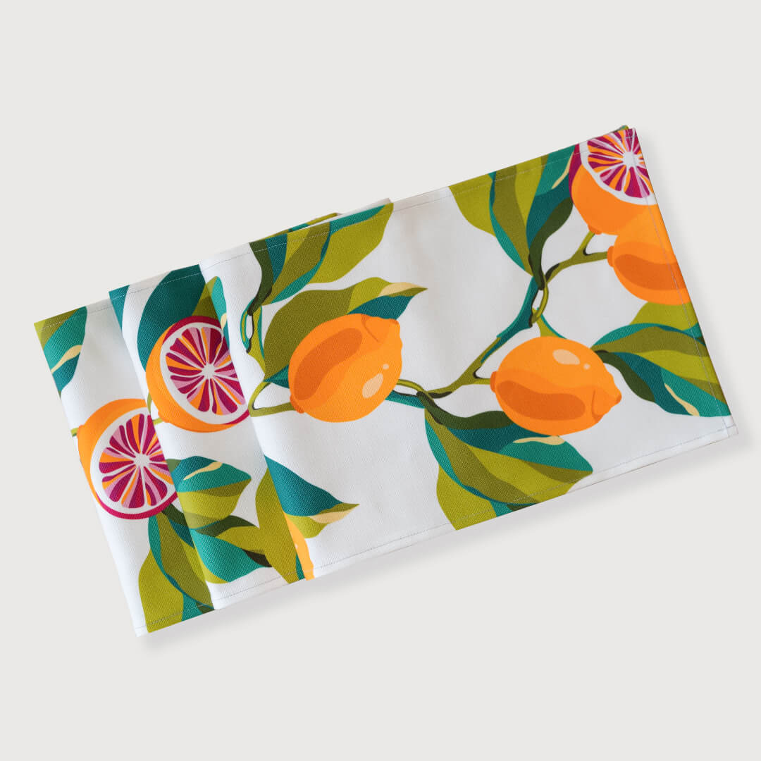 Pink Lemons Table Runner by Alisa Textile