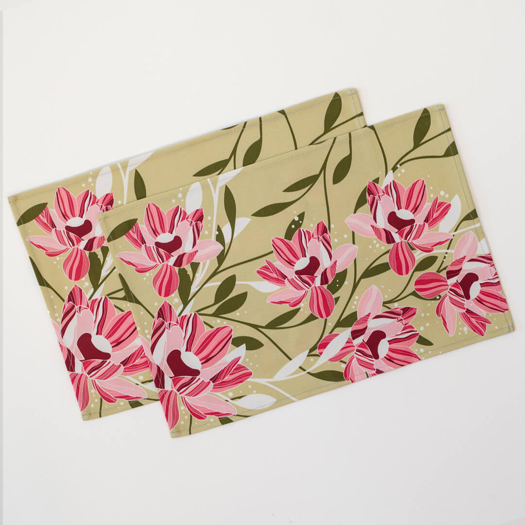 Morning Blush Placemats Set of 2 by Alisa Textile
