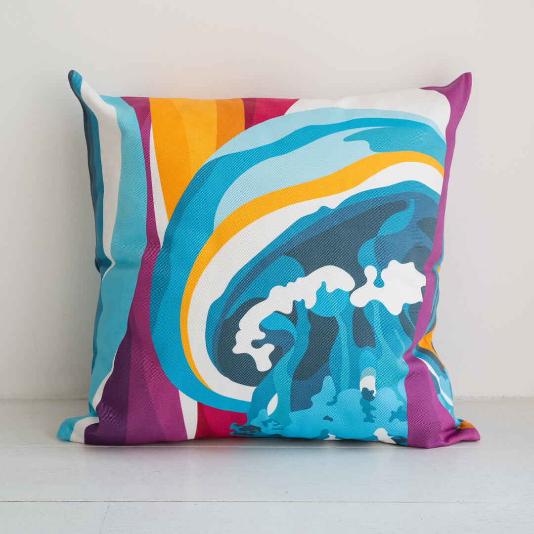Jellyfish Throw Pillow by Alisa Textile. 100% organic cotton home decor with ocean-themed pattern.